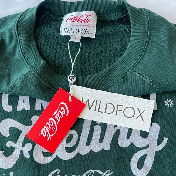 Wildfox X Coca-Cola Can't Beat the Feeling Sommers Sweater in Green Size Small - Picture 7 of 9